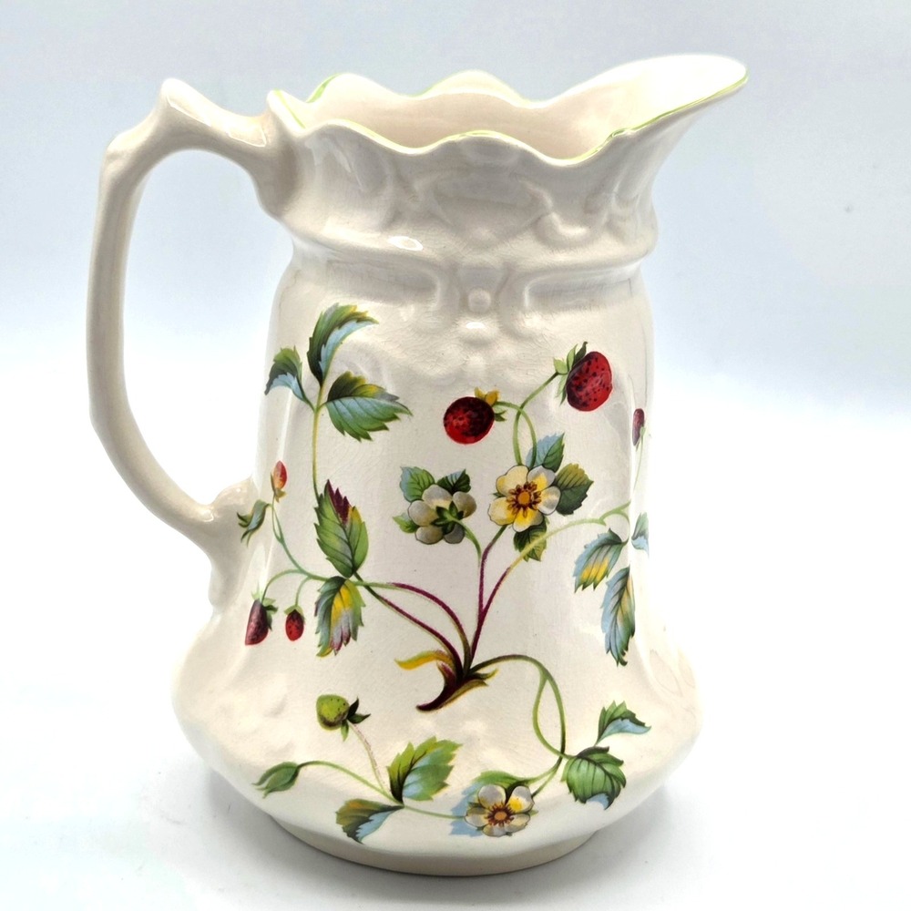 James Kent Old Foley Strawberry Stoneware Pitcher‎ Made in England